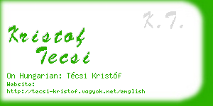 kristof tecsi business card
